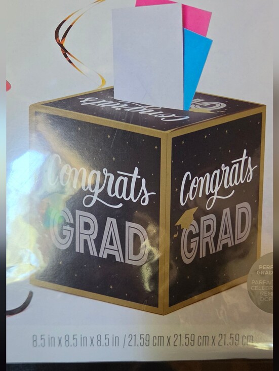 American Greetings Other - American Greetings Black&Gold 'Congrats Grad' Table Centerpiece Card Box 8.5